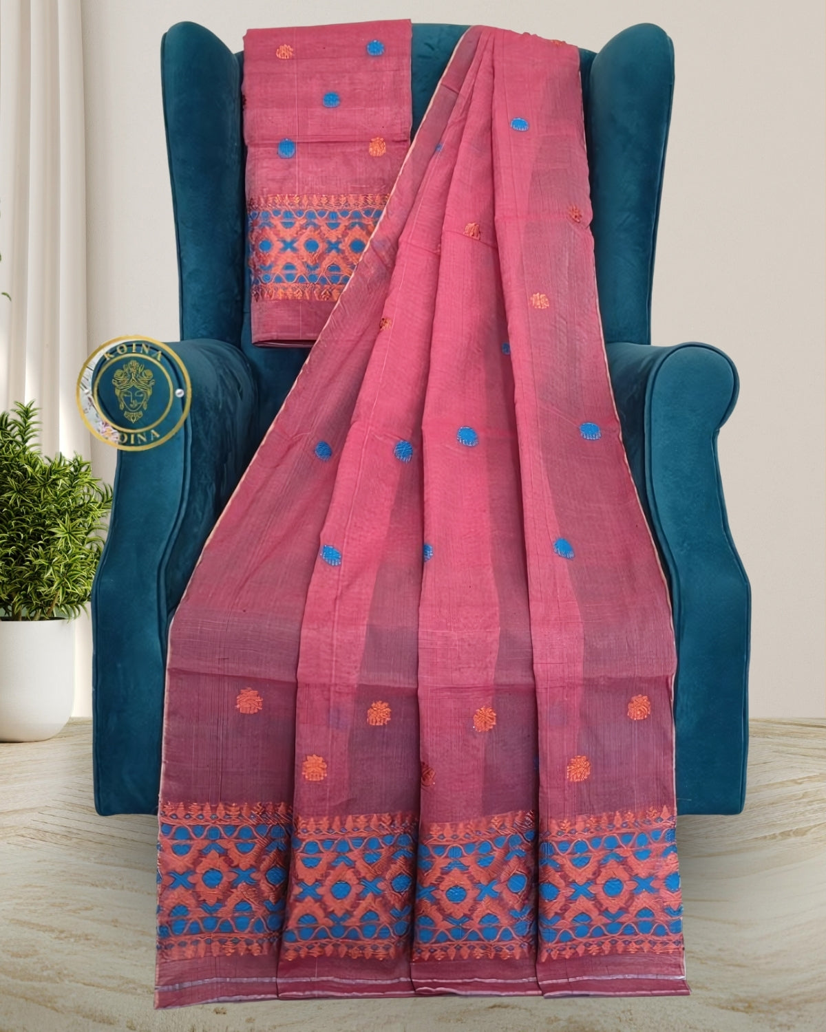 Staple cotton mekhela sador