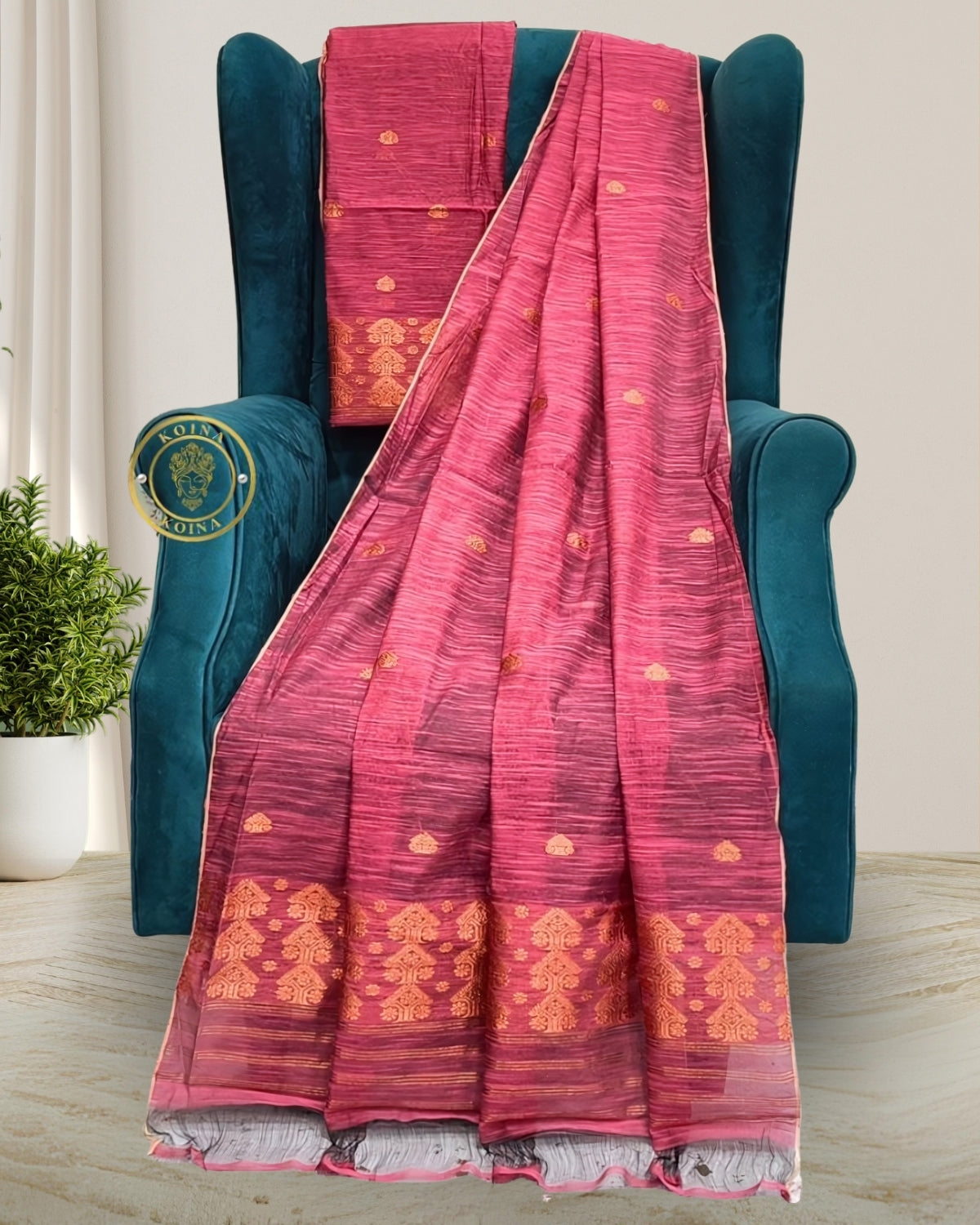 Staple cotton mekhela sador