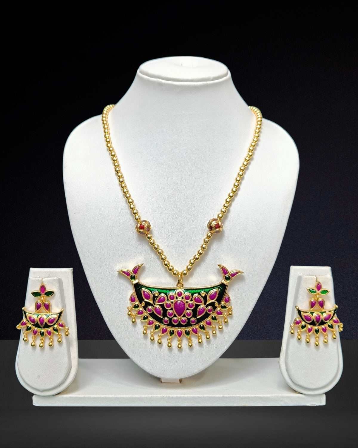 Purple & green junbiri set
