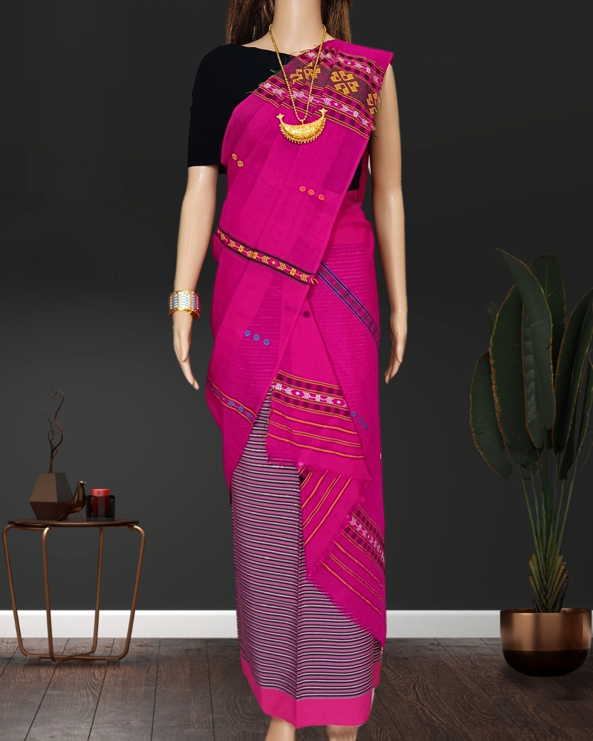 Gero design single chadar - Rani pink