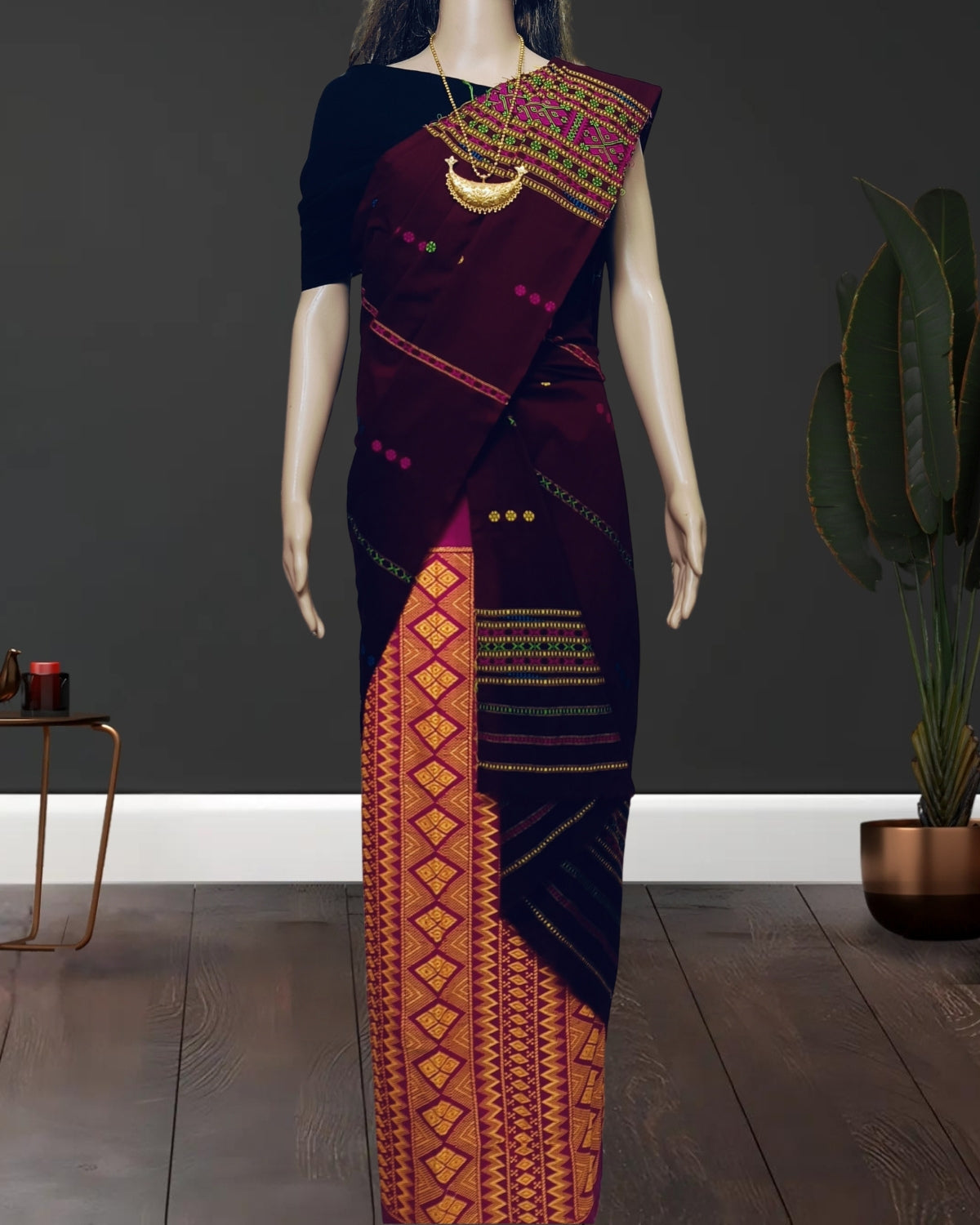 Gero design padmini cotton single sador - Brown