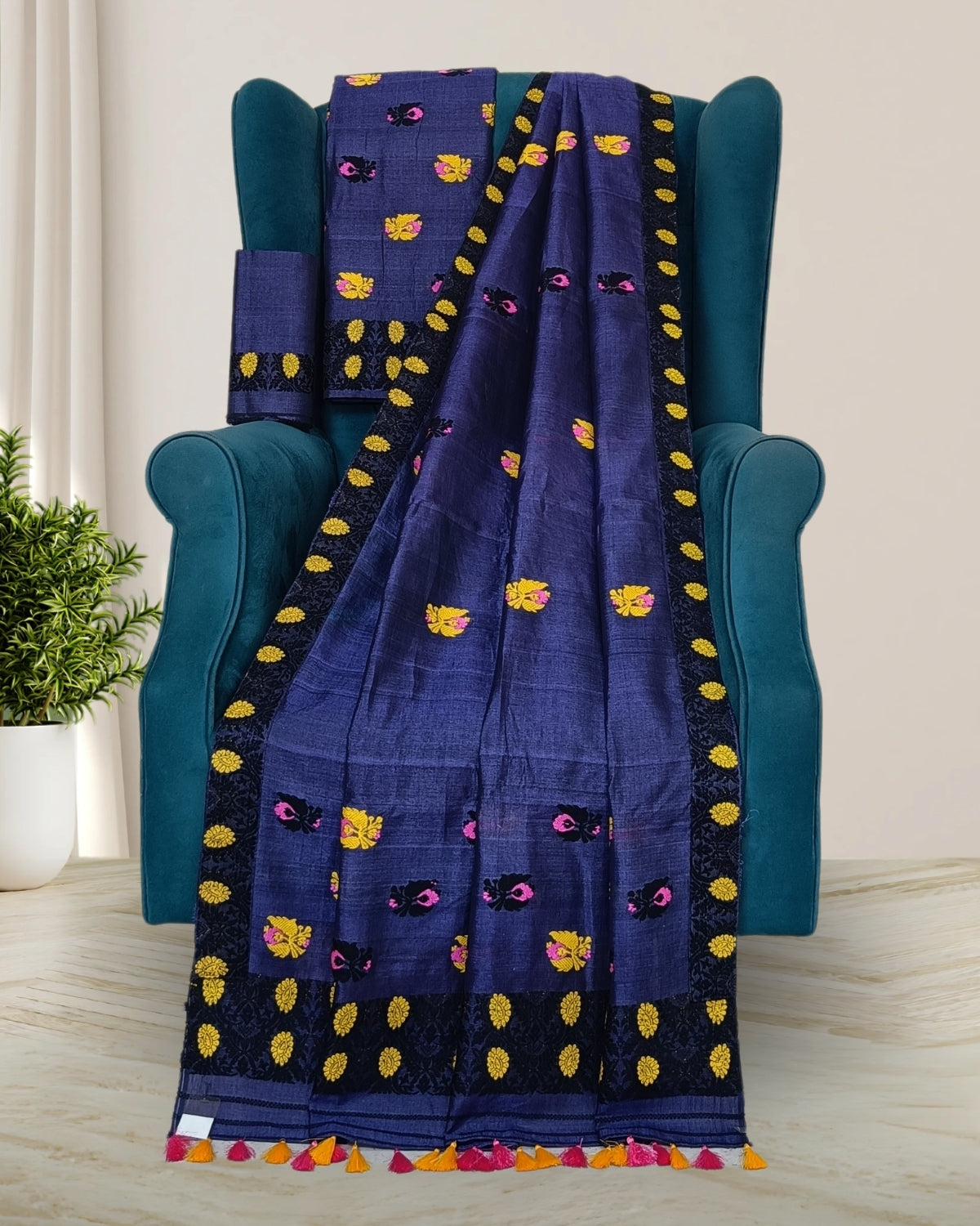 Tussar silk x cotton mekhela sador