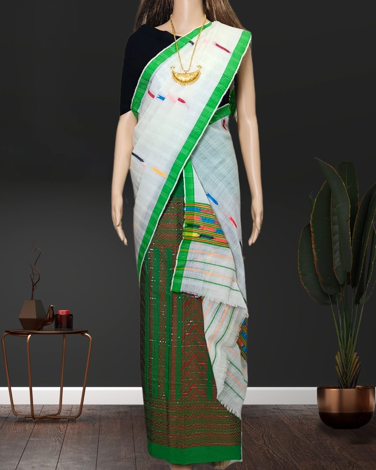 Kesh bosa design semi nuni single sador - White