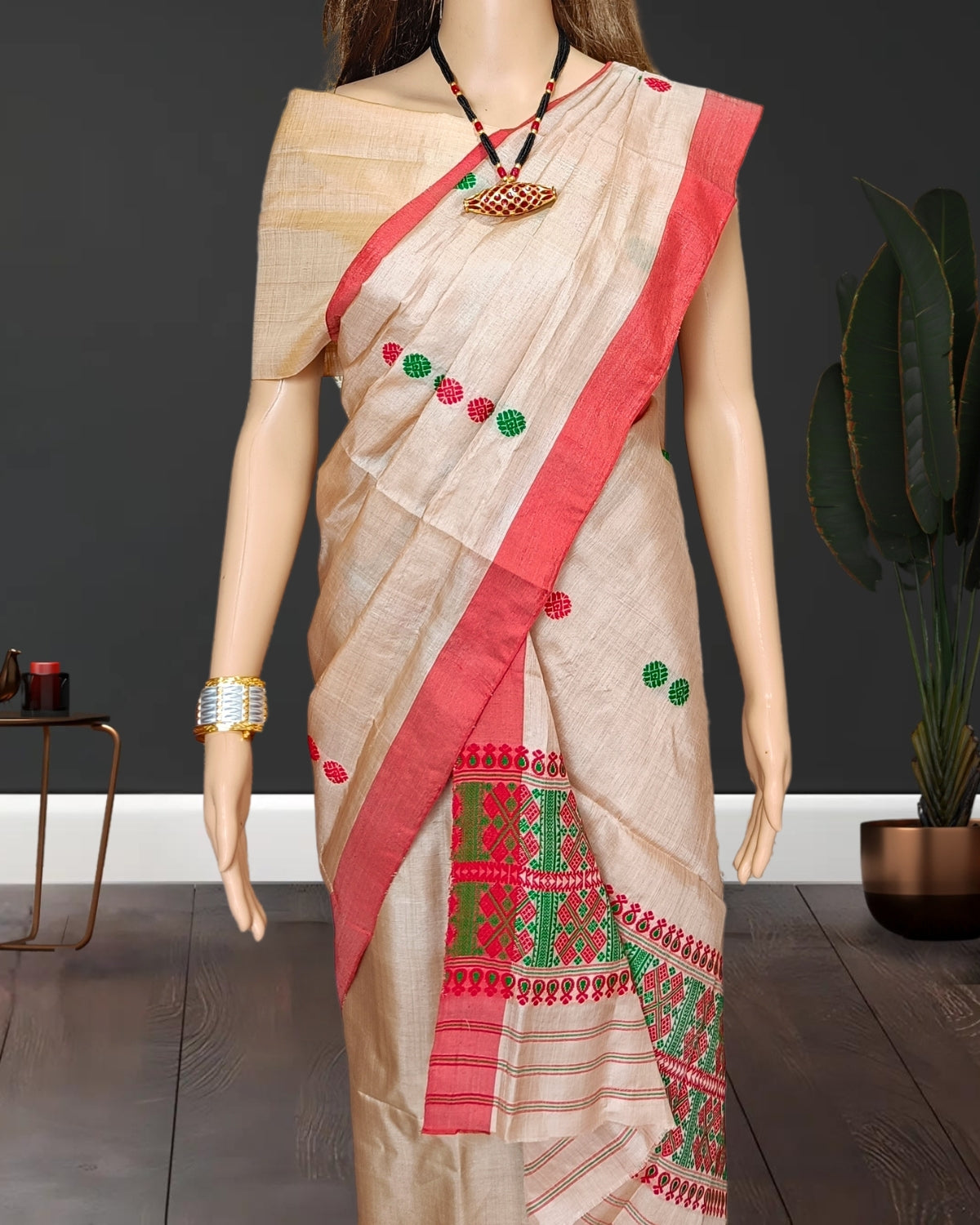 Tussar silk single sador