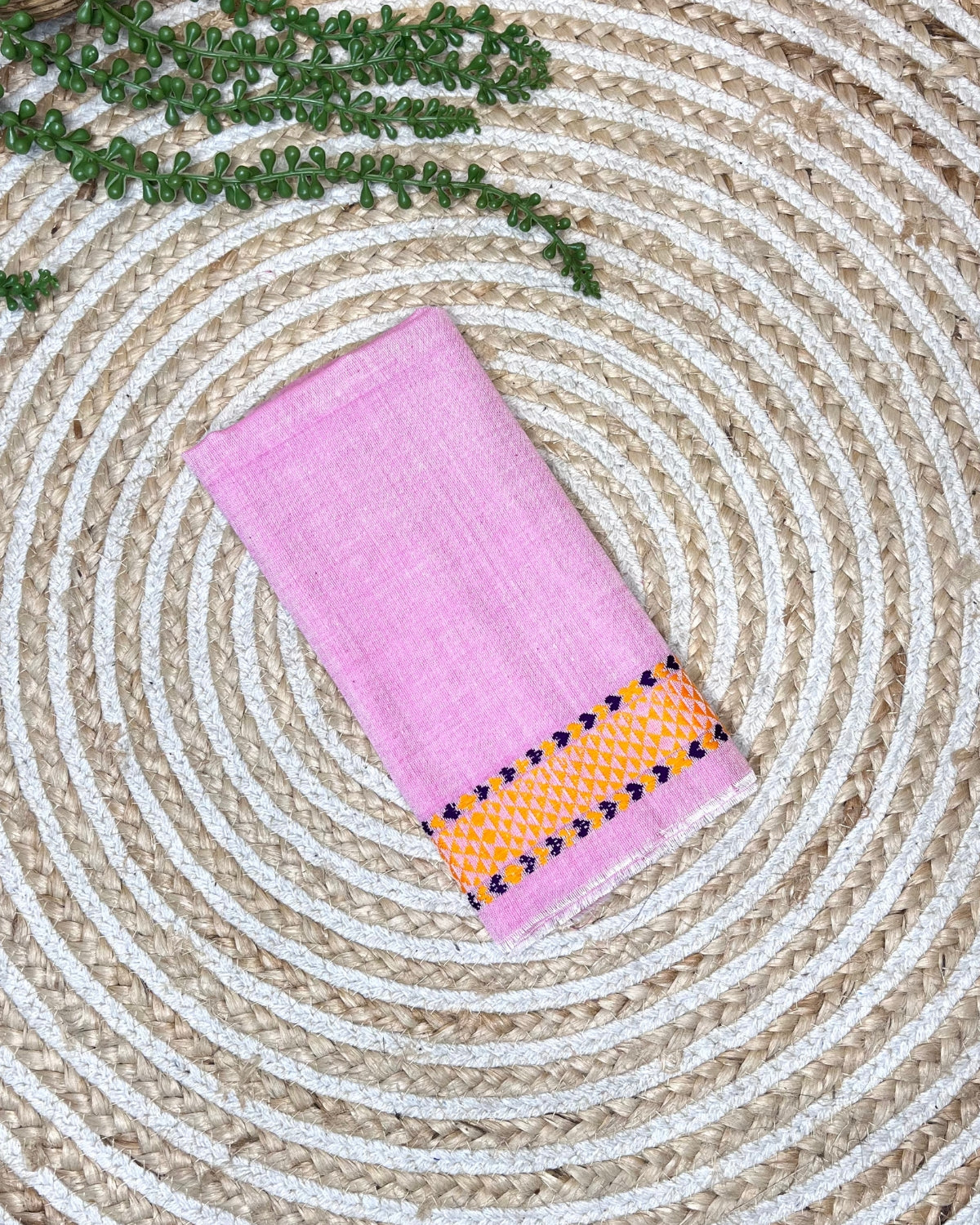 Pink padmini cotton mekhela sador with designer motifs