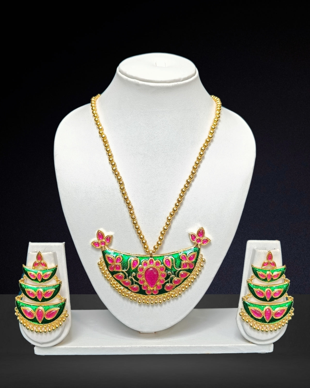 Green & pink junbiri set