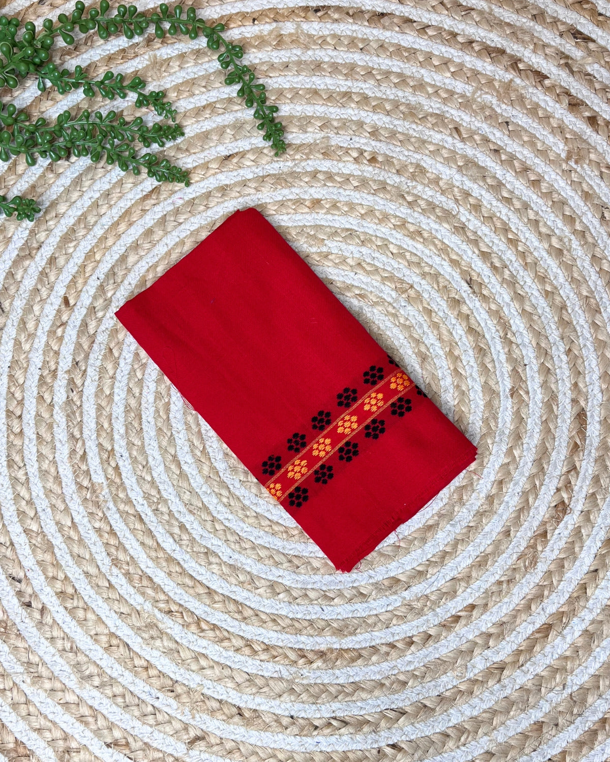 Padmini cotton Mising mekhela sador -Red