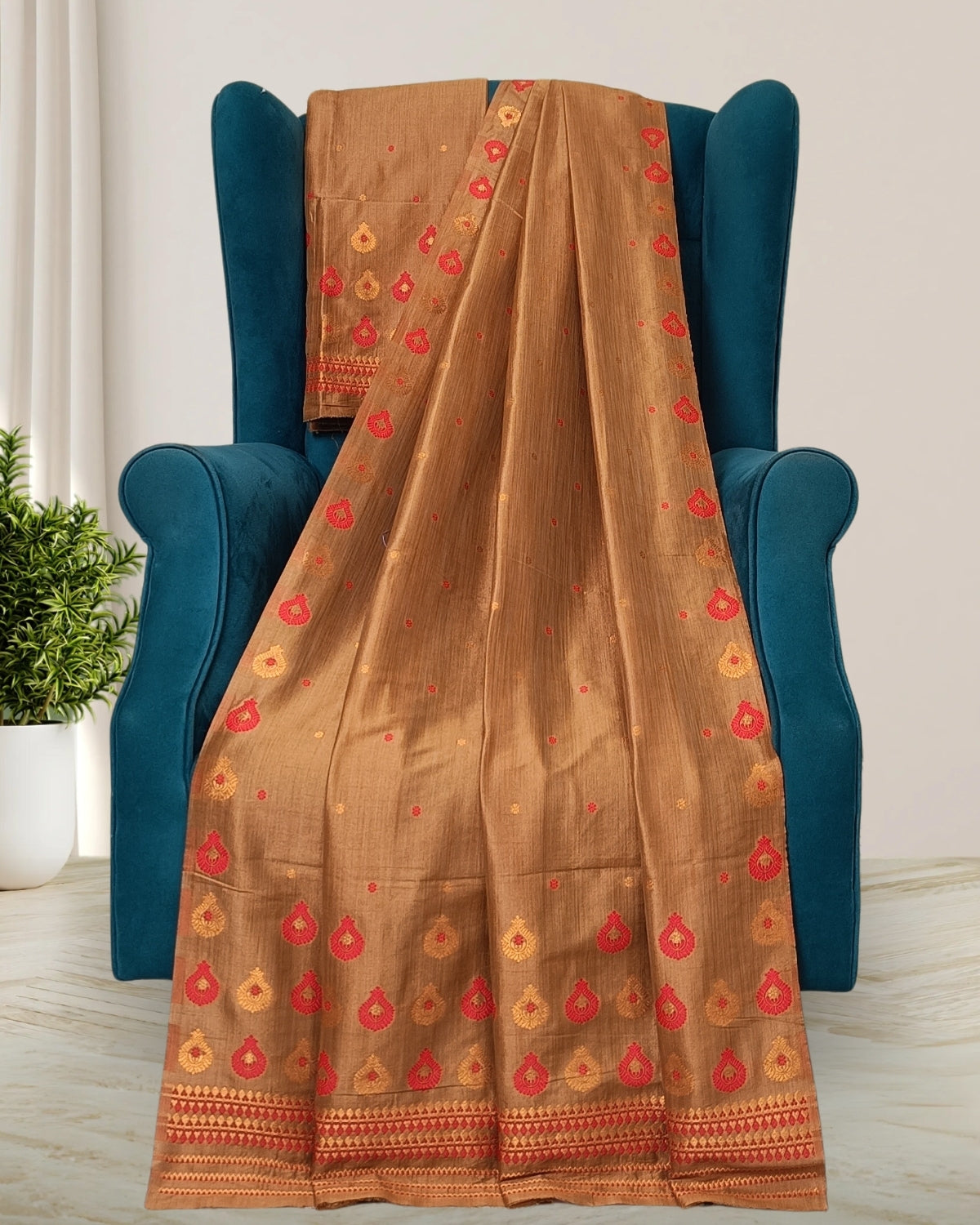 Raw silk mekhela sador