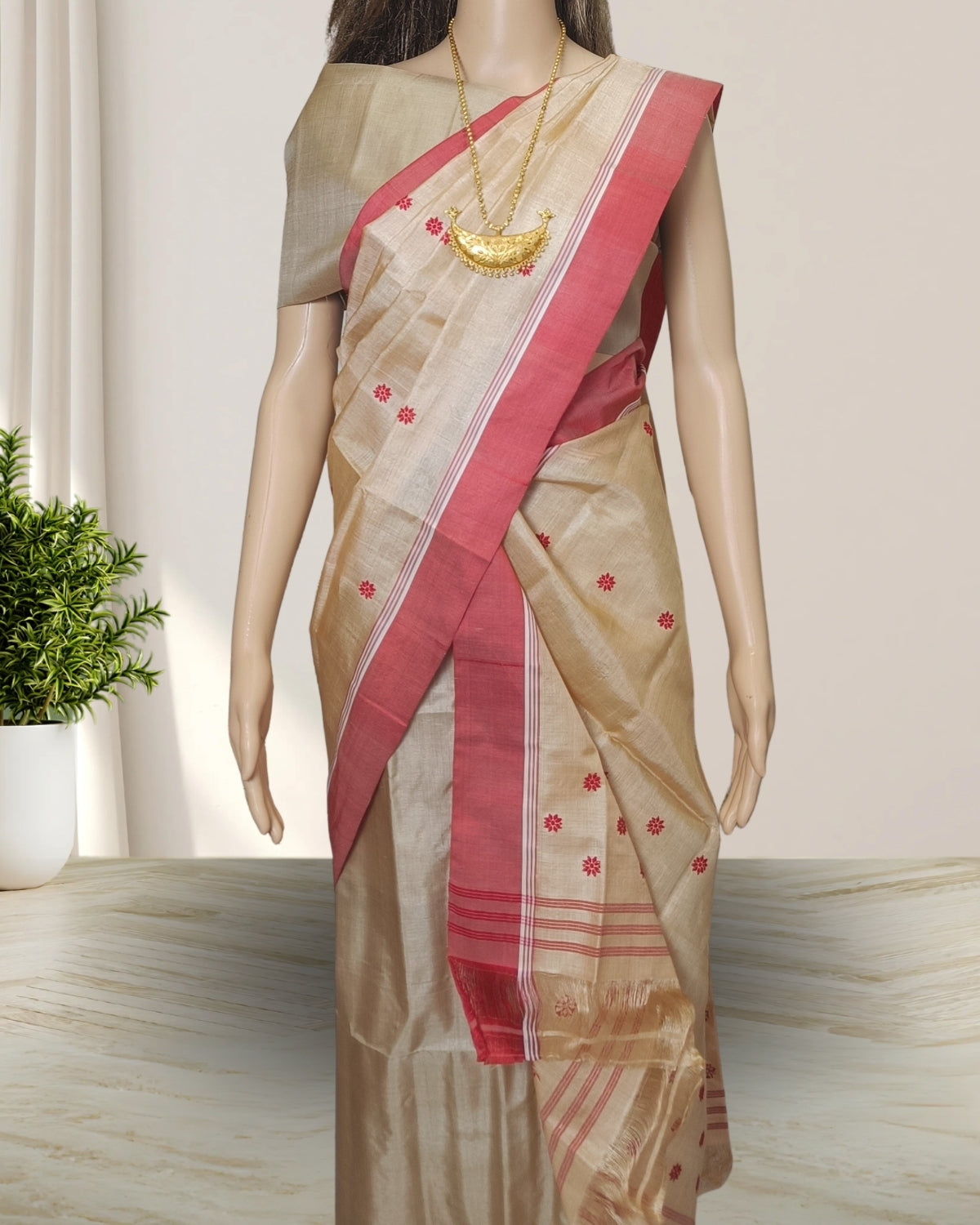 Tussar silk single sador