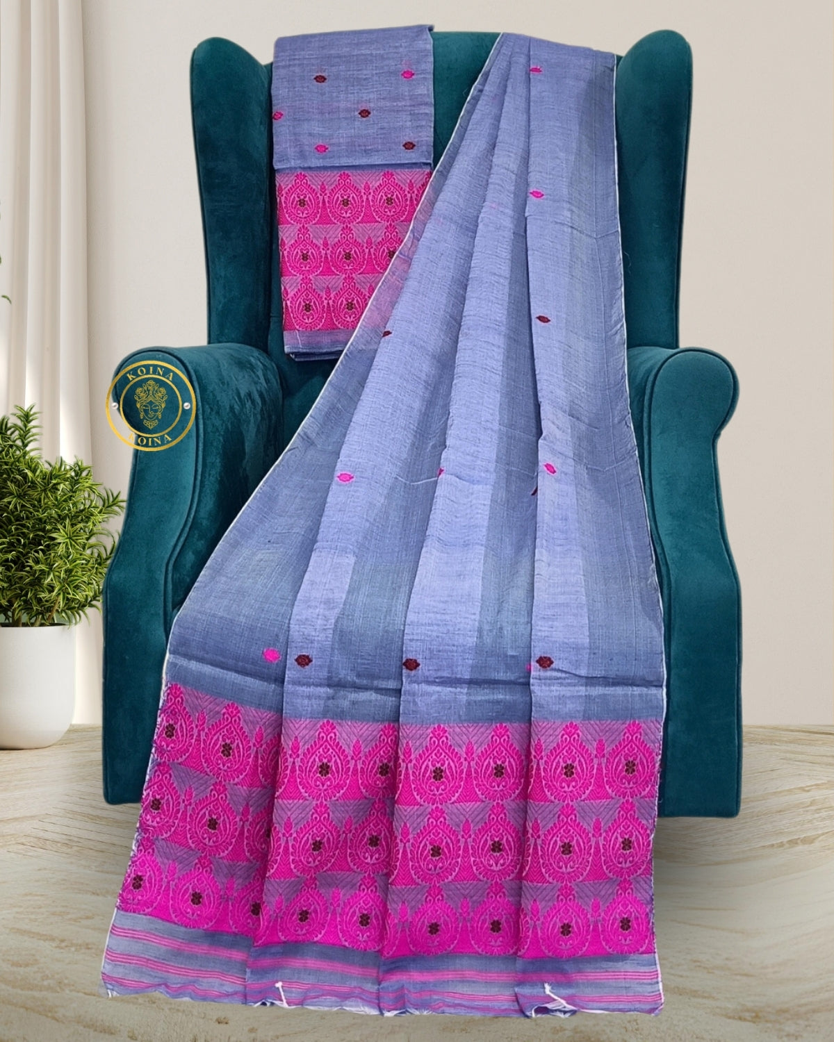 Staple cotton mekhela sador