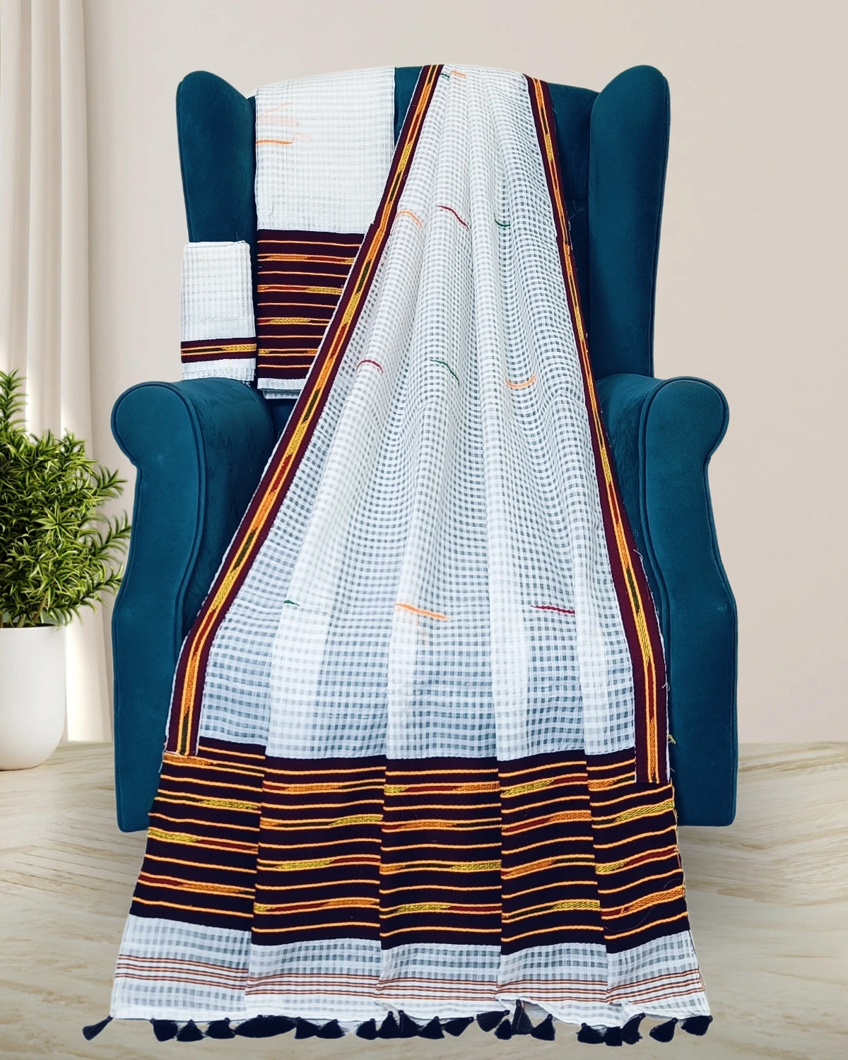 Semi nuni Mising mekhela sador -Black kesh bosa