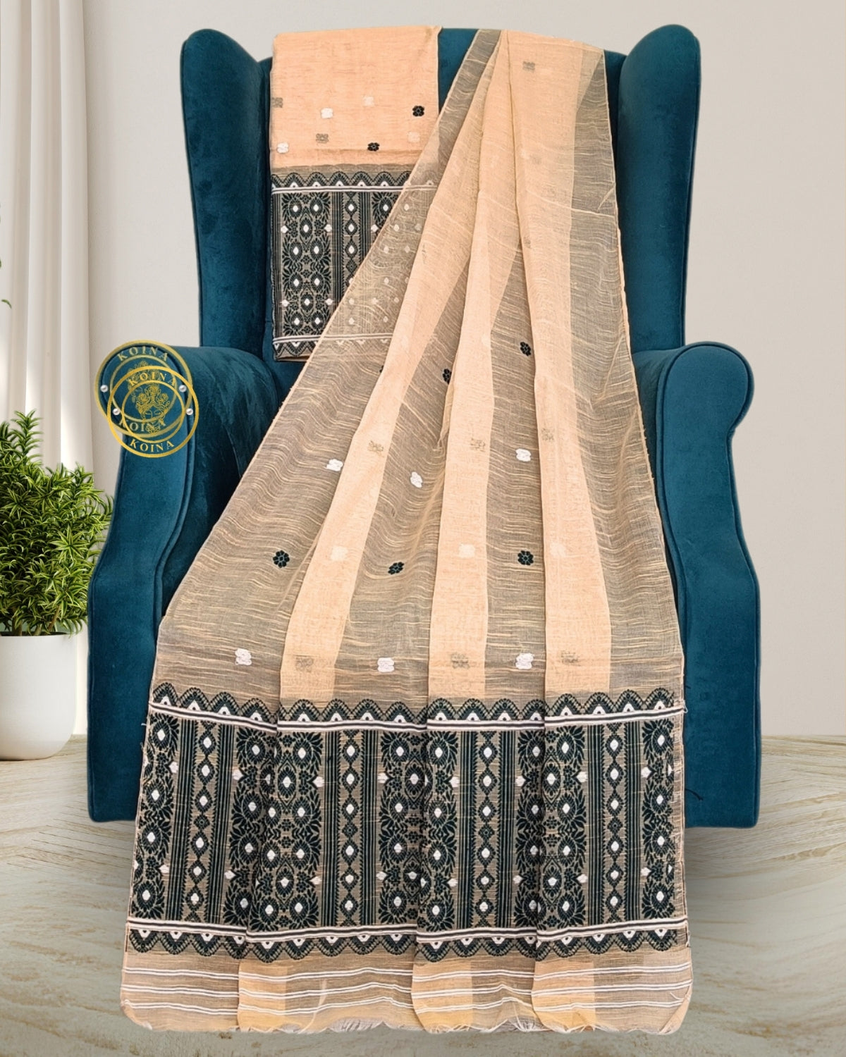 Staple cotton mekhela sador