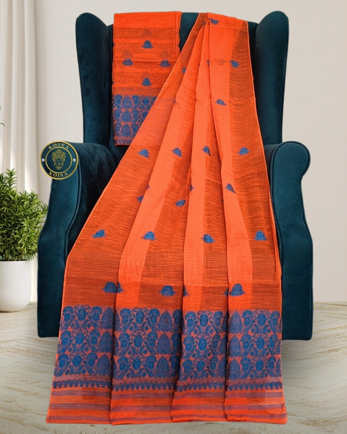 Staple cotton mekhela sador