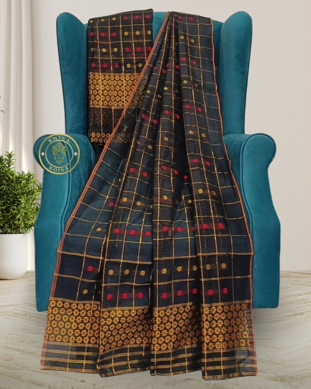 Staple cotton mekhela sador