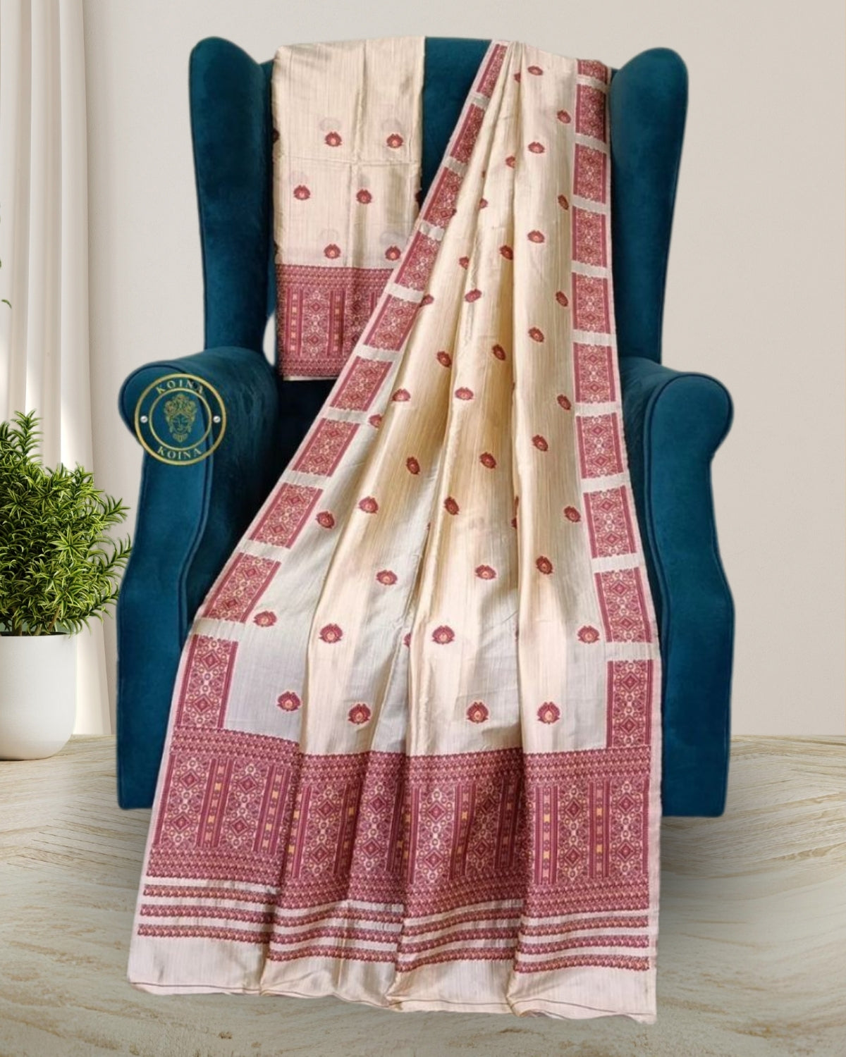 Raw silk mekhela sador