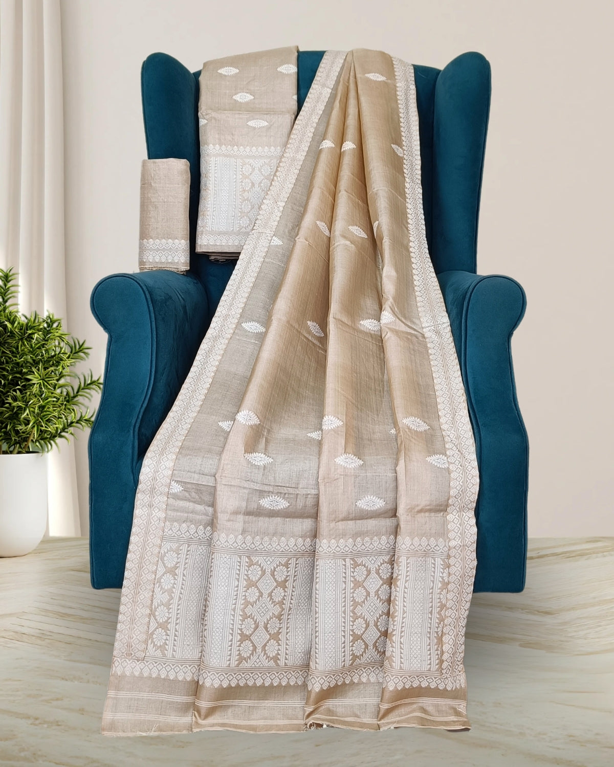Tussar silk mekhela chadar