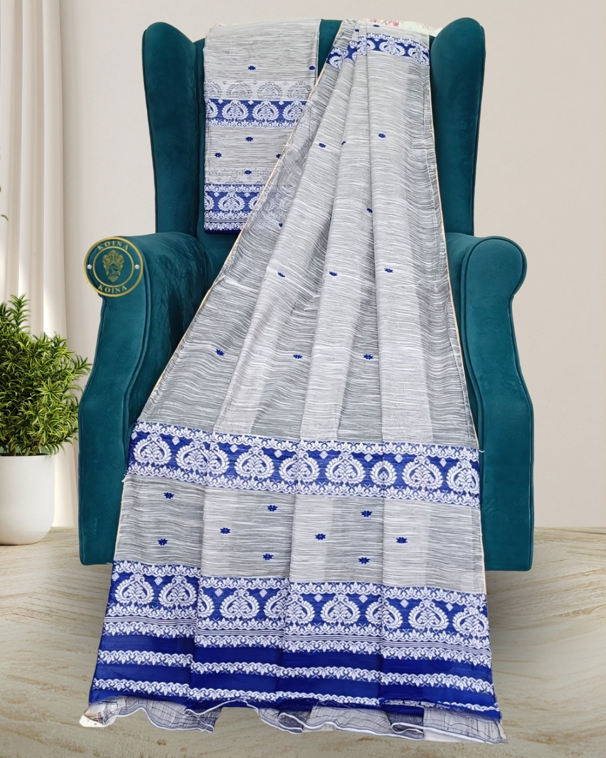 Staple cotton mekhela sador