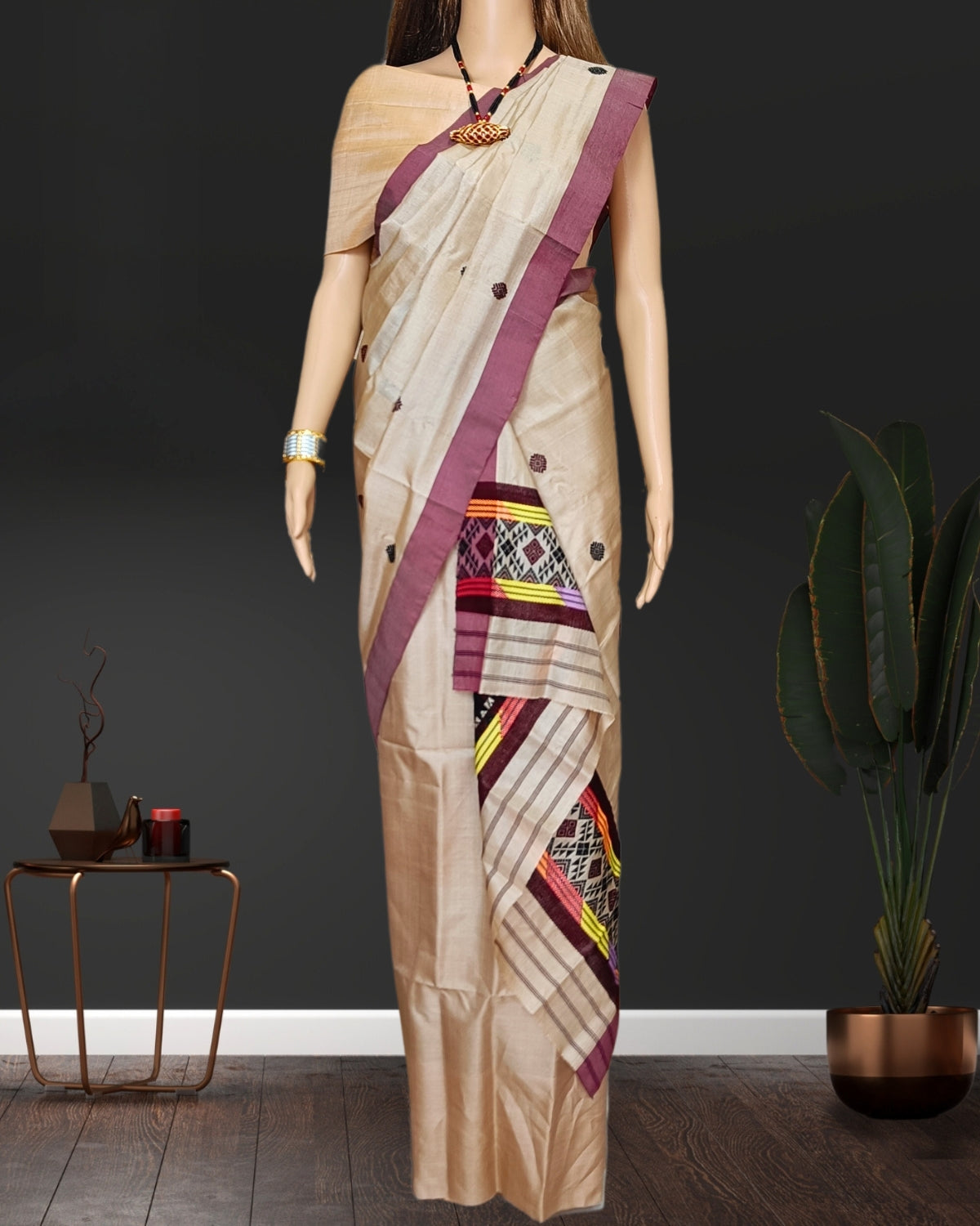 Tussar silk single sador