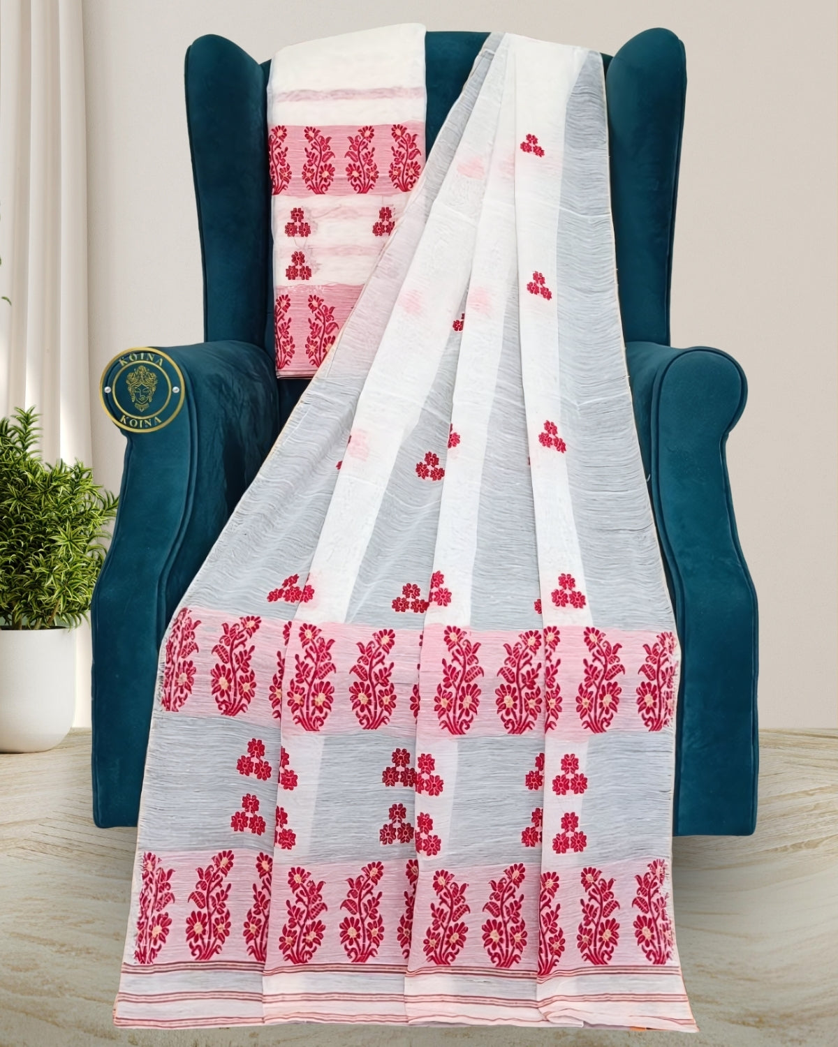 Staple cotton mekhela sador