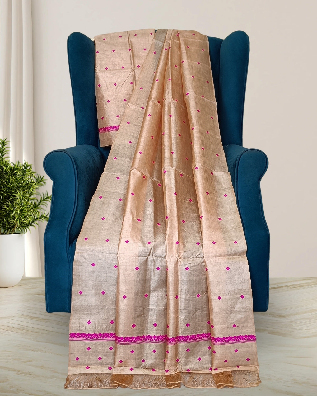 Tussar silk mekhela sador