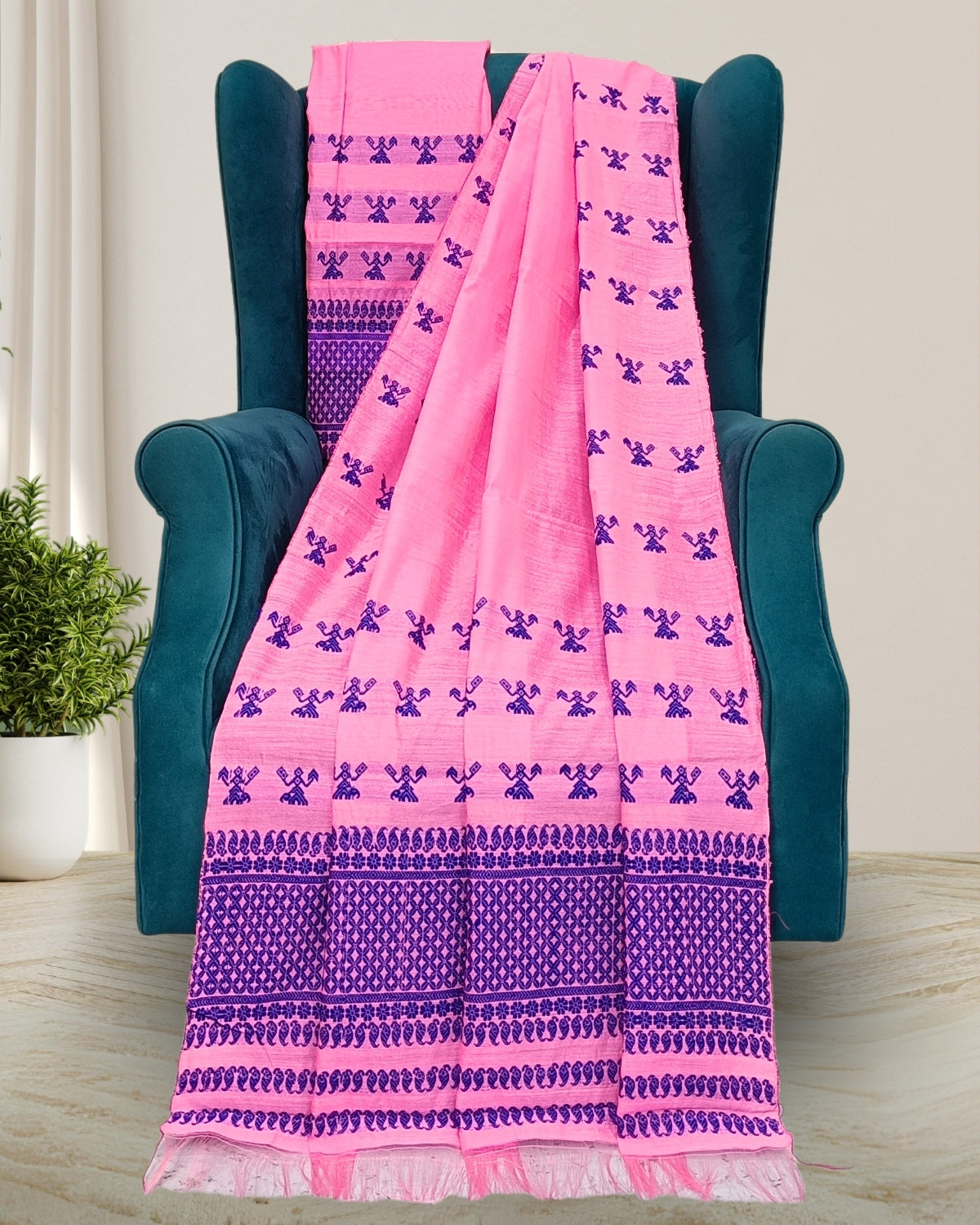 Staple cotton mekhela sador