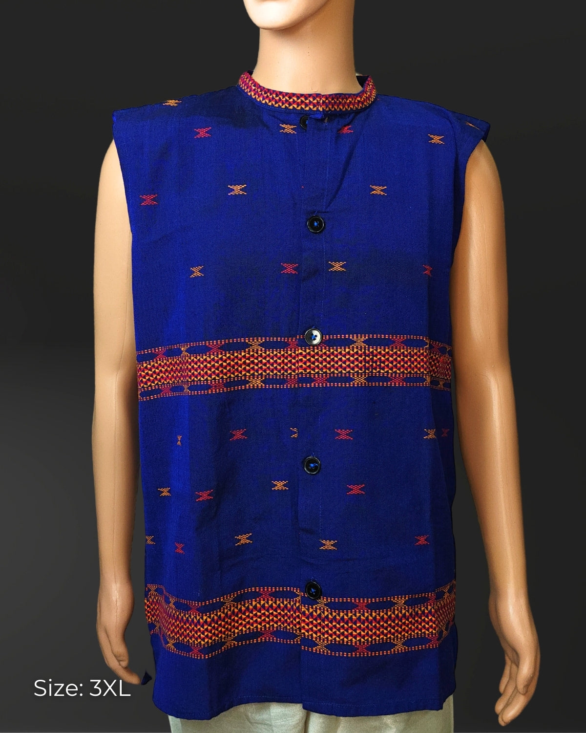 Blue Mibu galuk - Mising tribal waist coat