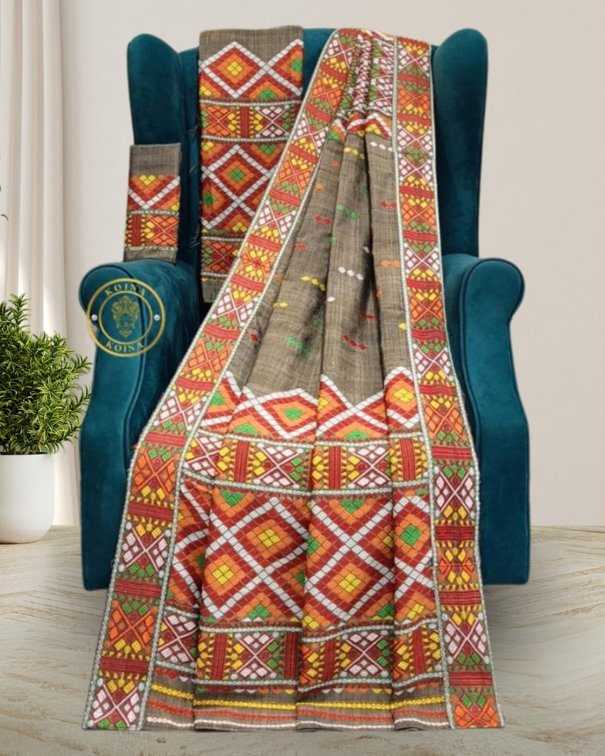 Stone grey Gero design Mising Mekhela sador
