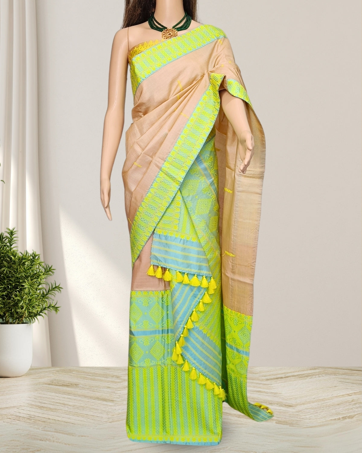 Tussar silk by Mulberry silk mekhela chadar (Pre-order available)