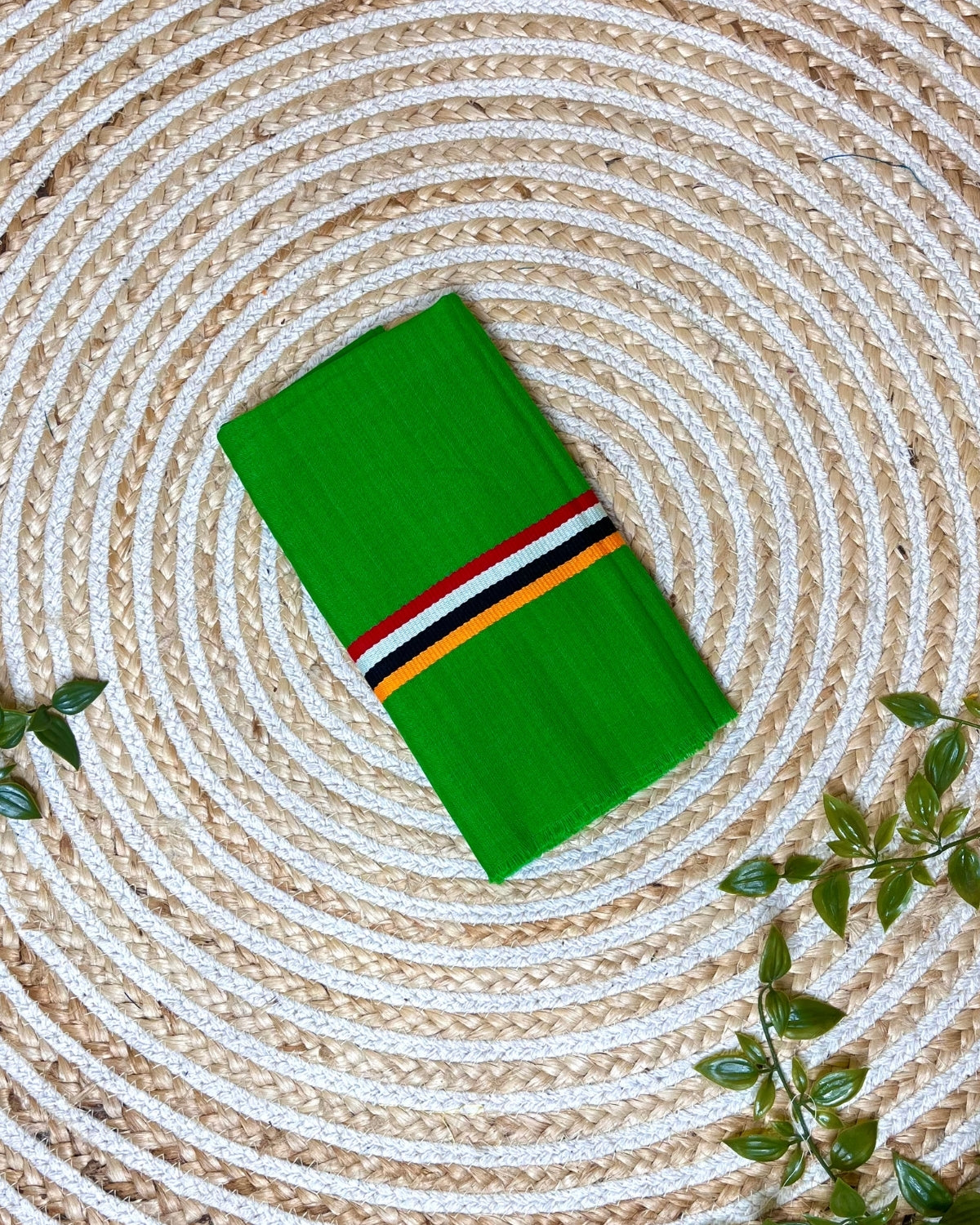 Ribi design Mising mekhela sador - Parrot green