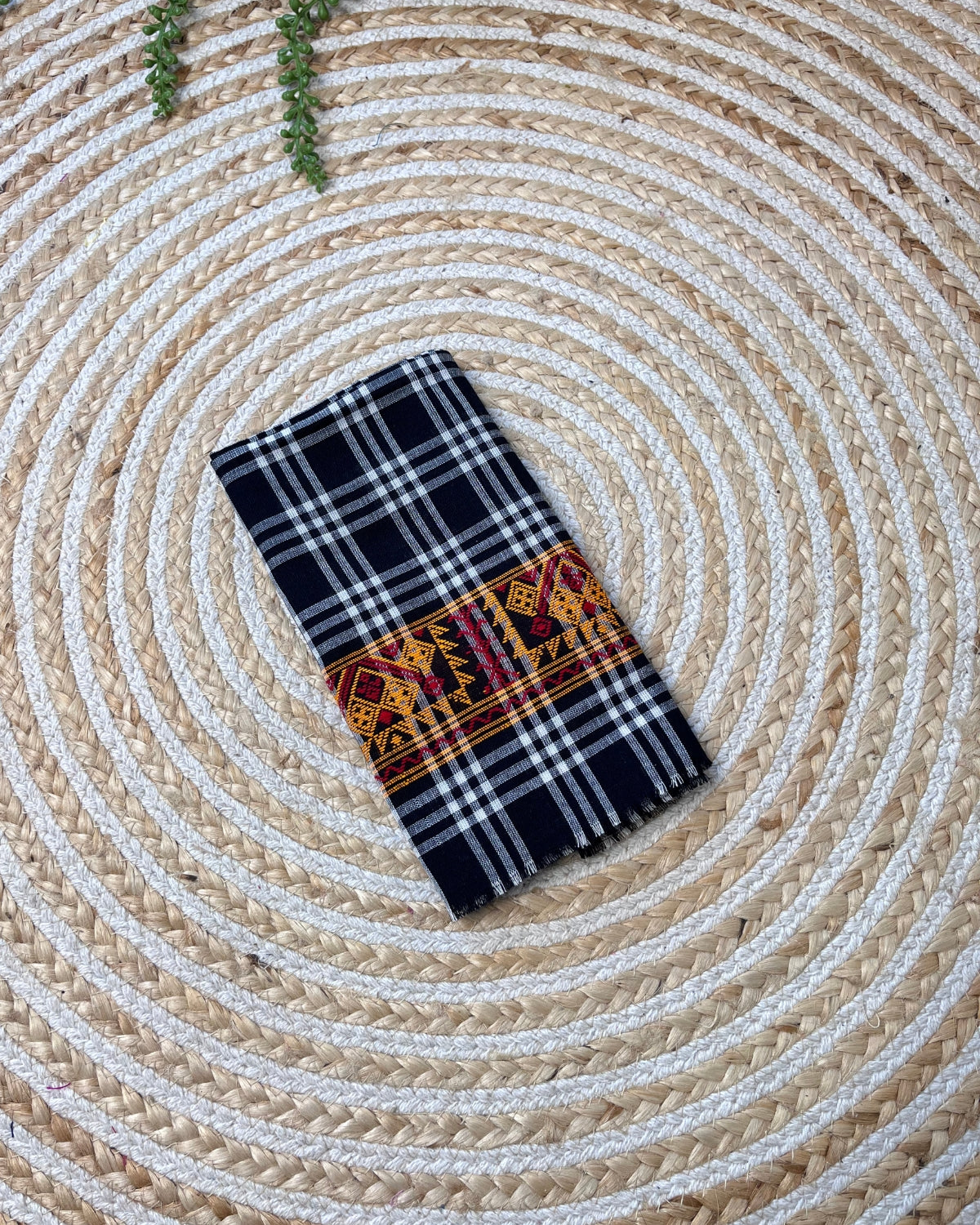 Pajok design Mising mekhela sador-Black