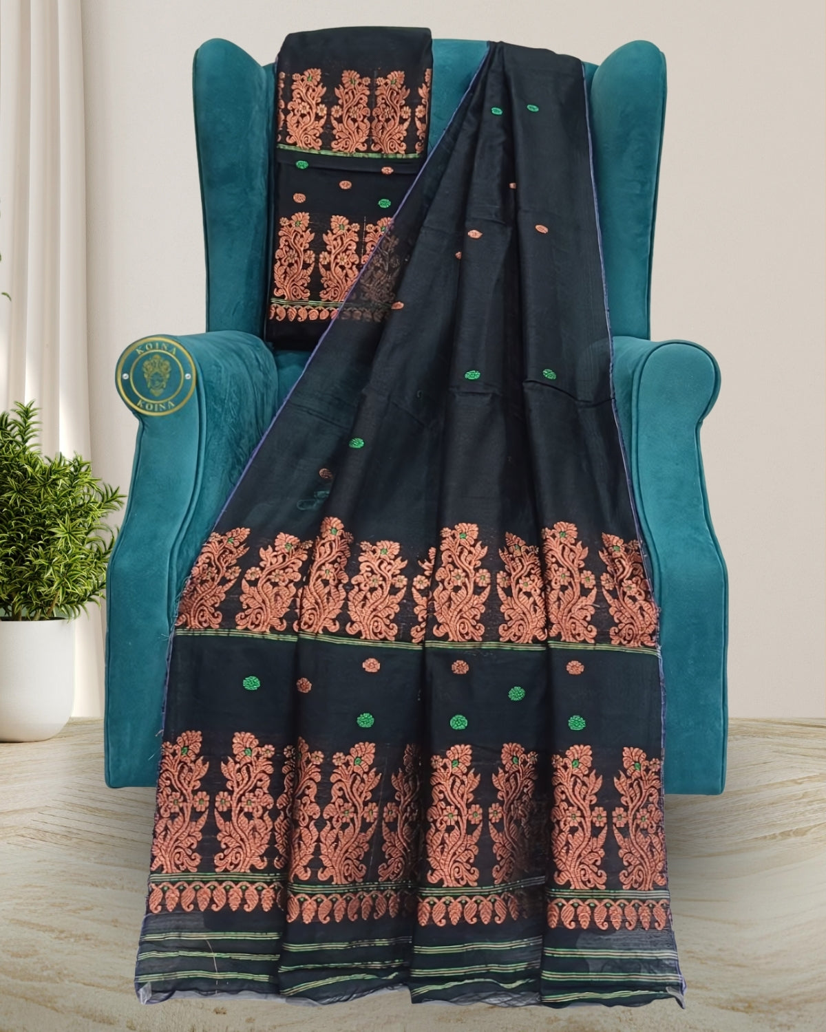 Staple cotton mekhela sador