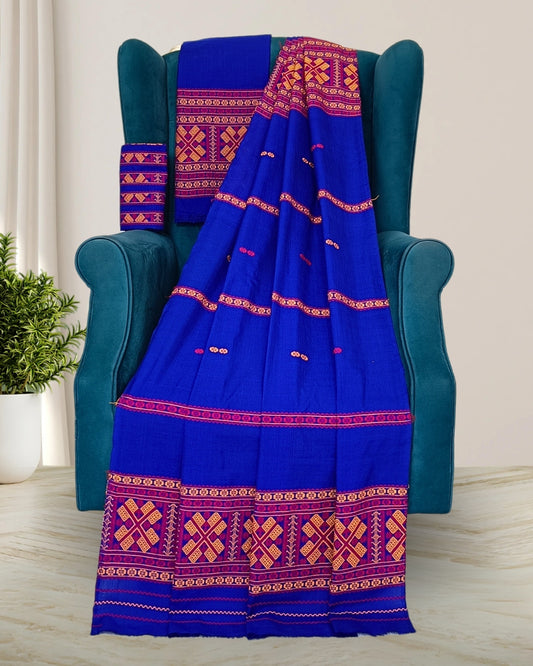Gero design mekhela chadar with blouse piece - Mising handloom