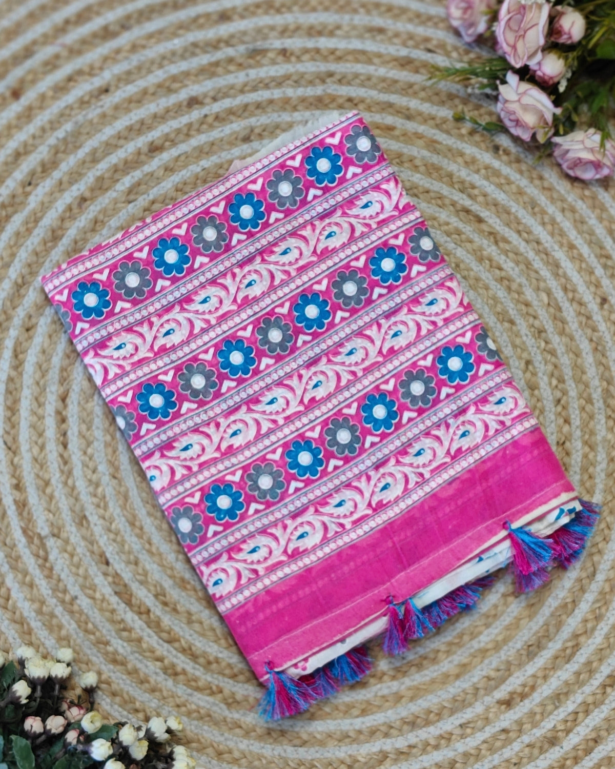 Floral printed linen set - Pink