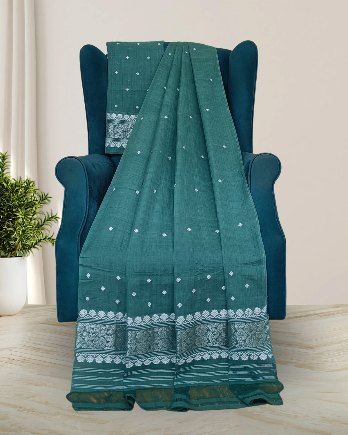 Mercerised cotton mekhela sador