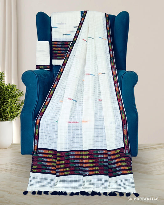 Semi nuni Mising mekhela sador - Black kesh bosa