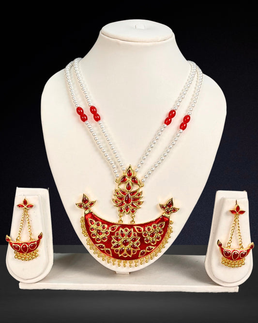 Red bridal junbiri set