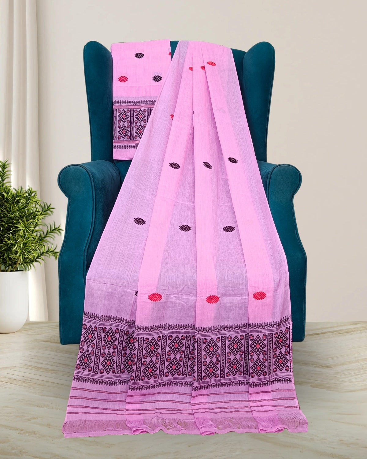 Mercerised cotton mekhela sador