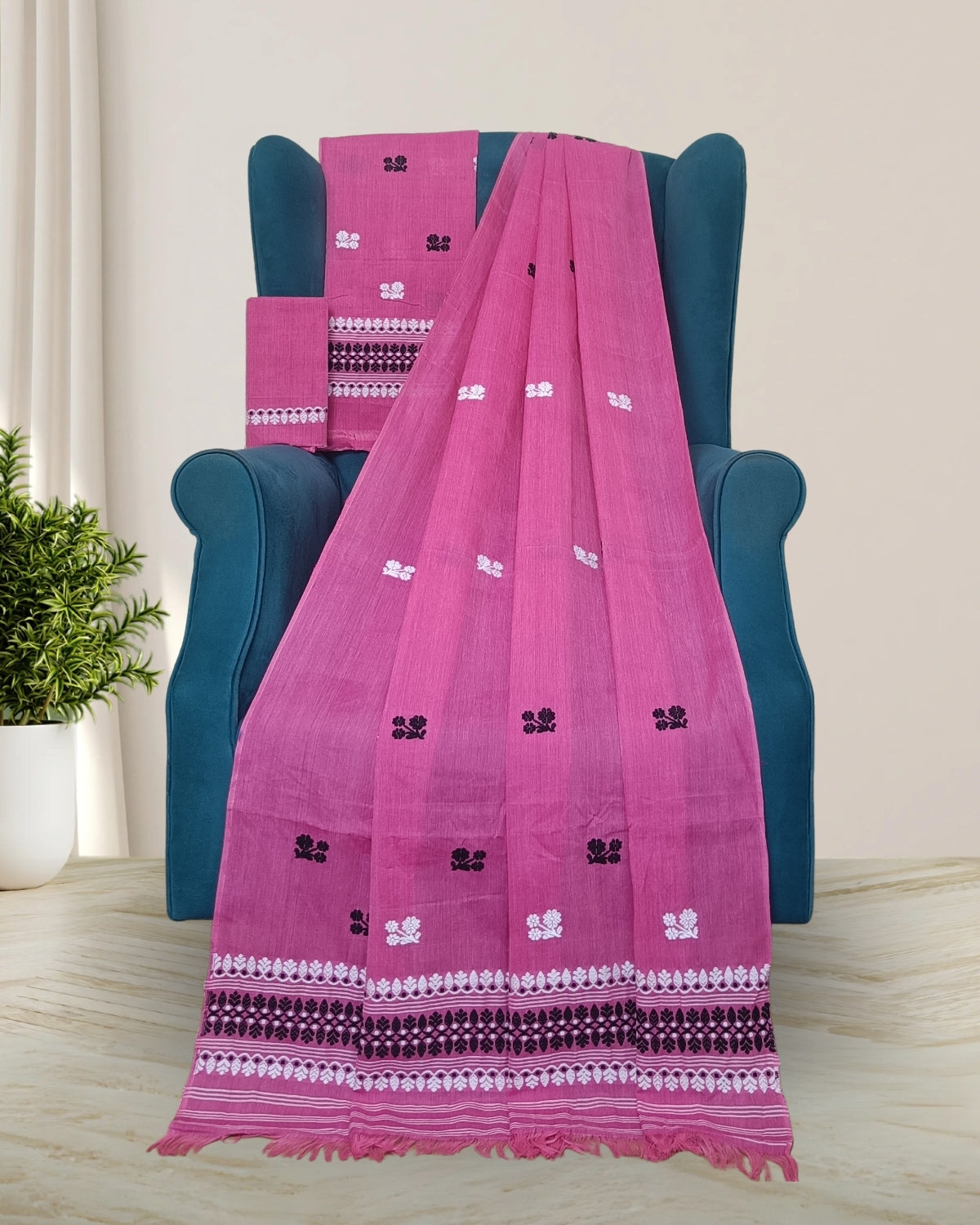 Mercerised cotton mekhela sador