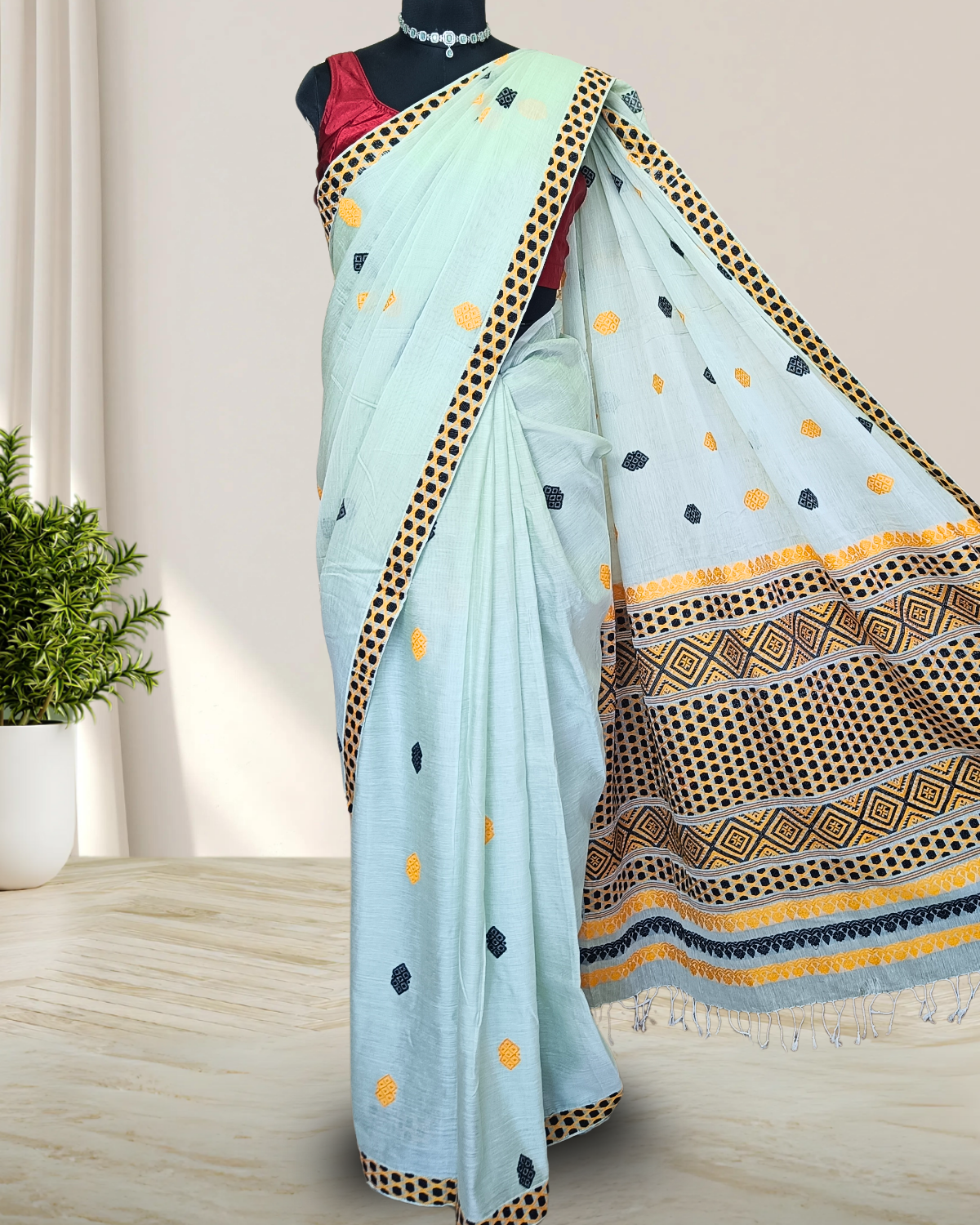 Premium kesapaat cotton saree - Pastel blue