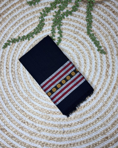 Ribi design Mising mekhela sador -Black