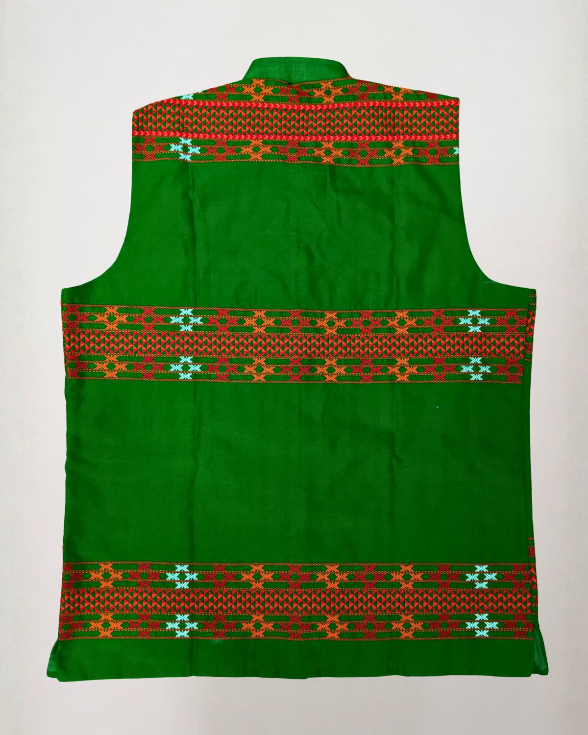 Green Mibu galuk - Mising tribal waist coat