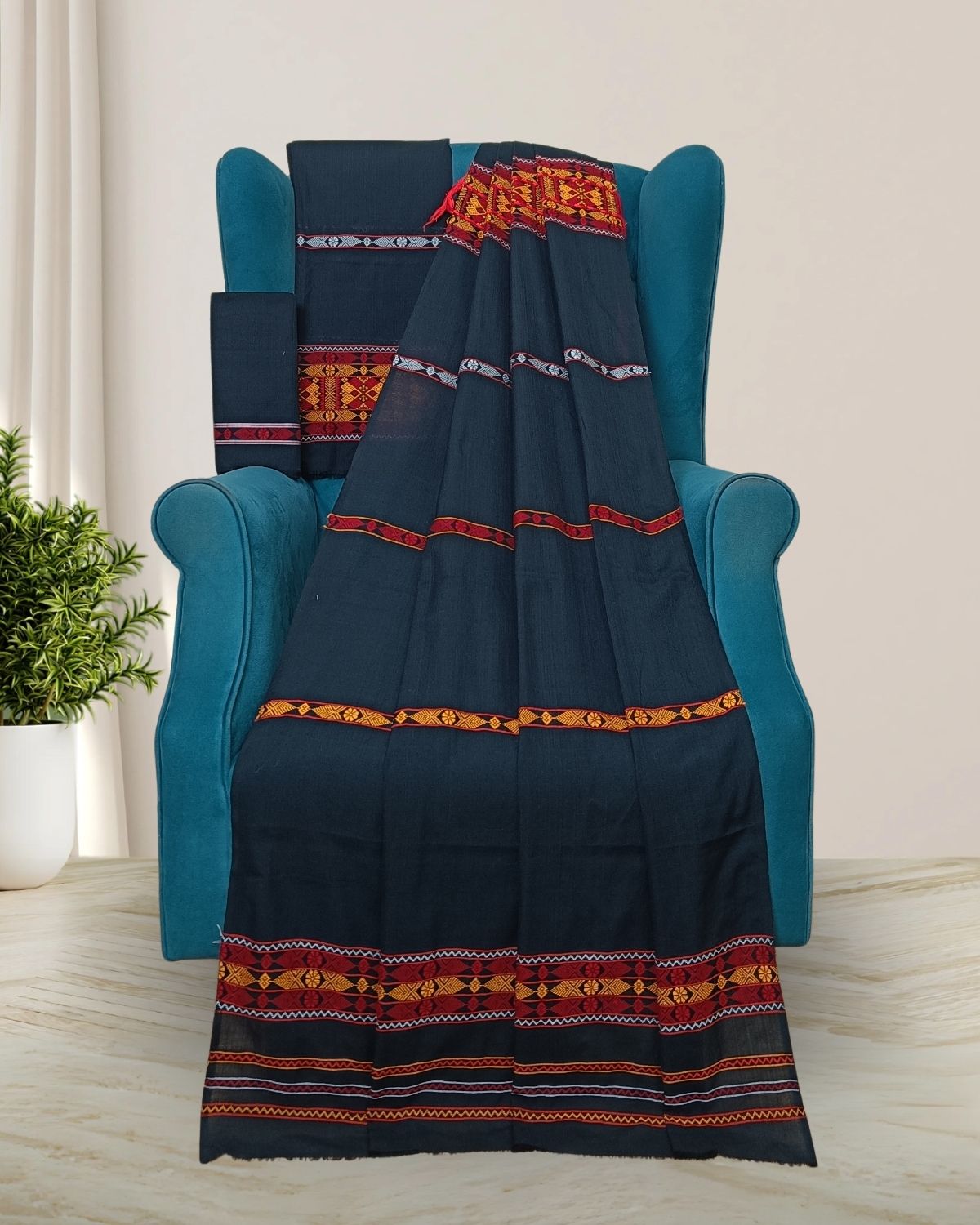Gero design Mising mekhela sador - Black