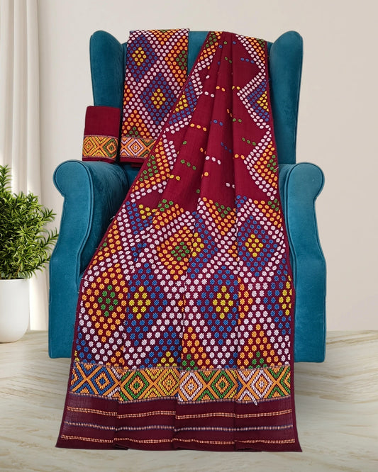 Chocolate padmini cotton Mising mekhela chadar