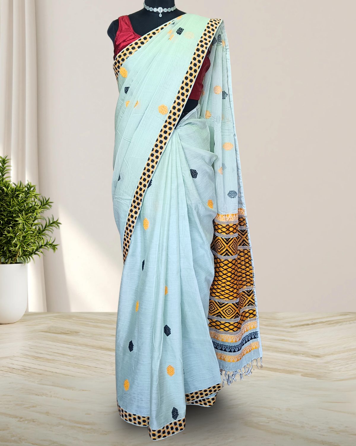 Premium kesapaat cotton saree - Pastel blue