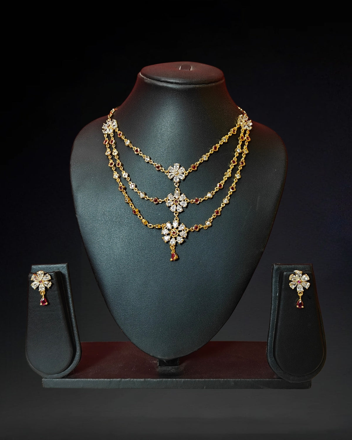 Flower design jewellery set