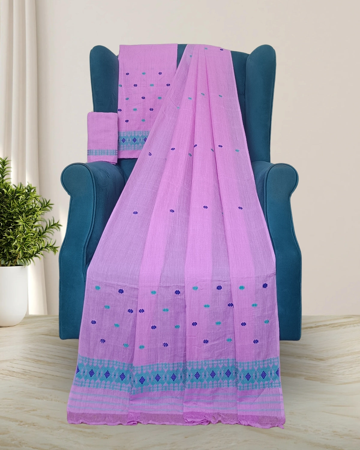 Mercerised cotton mekhela sador
