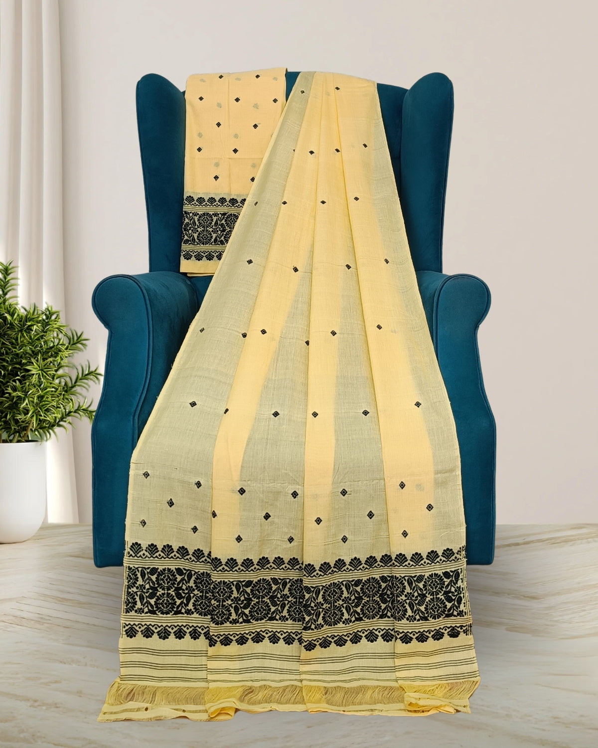 Mercerised cotton mekhela sador