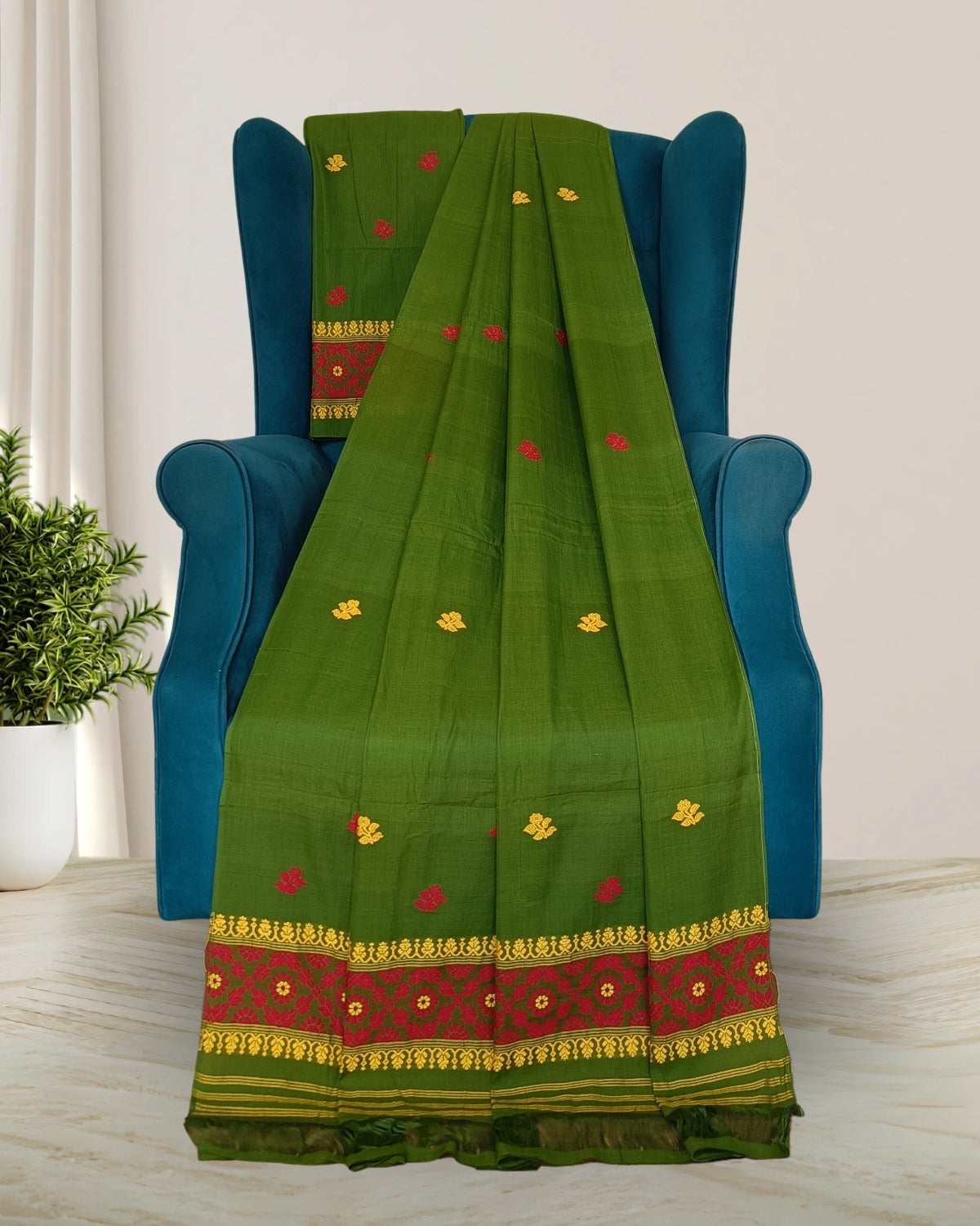 Mercerised cotton mekhela sador