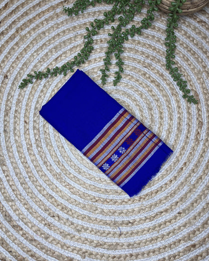 Ribi design Mising mekhela sador -Royal blue