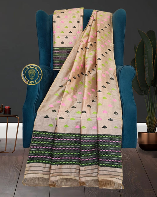 Tussar silk mekhela chadar